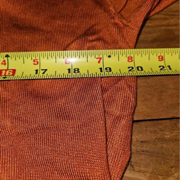 MEROKEETY Women's Small Orange Open Front Pocketed Ribbed Cardigan Sweater NEW - Picture 9 of 11